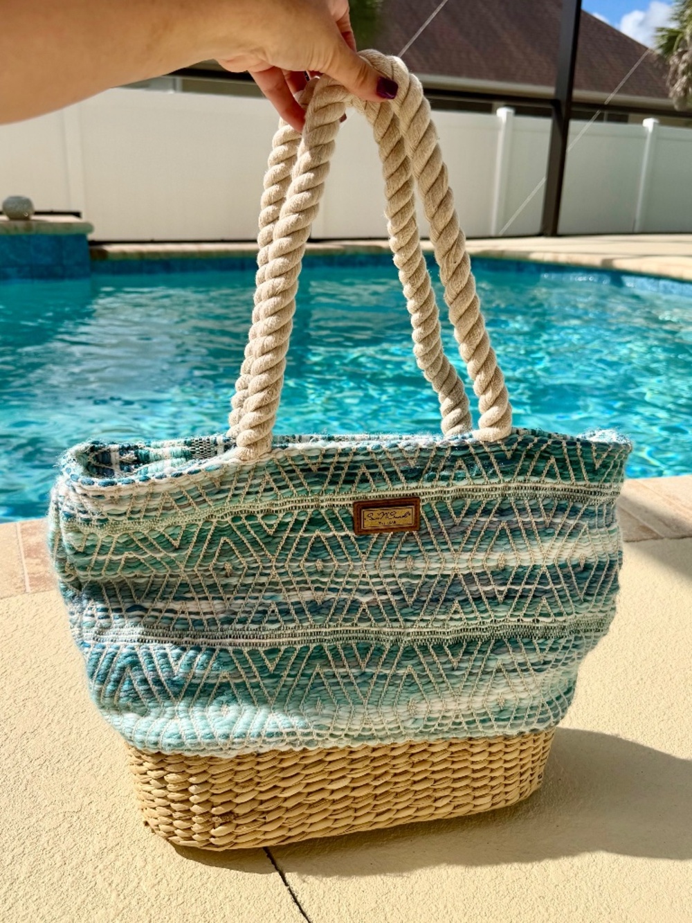 Sun 'N' Sand Woven Beach Tote Bag